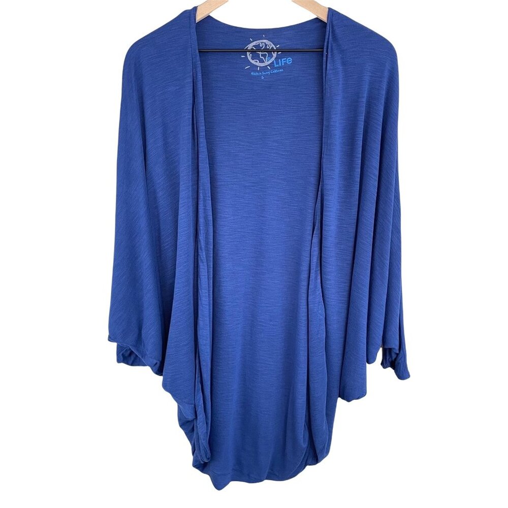Blue Life navy blue cocoon dolman open front long sleeve jacket cardigan small